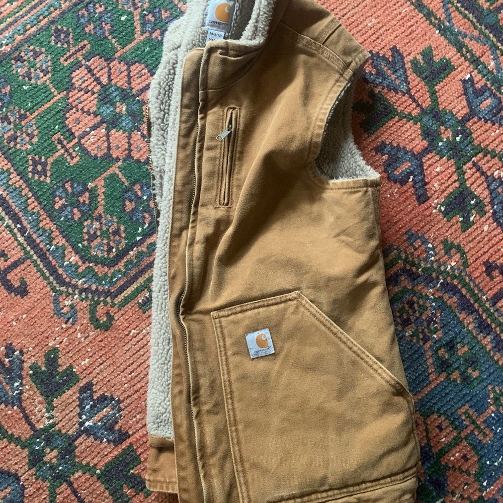 Carhartt Sherpa-Lined Canvas Vest, Women’s Medium. Carhartt Brown, like new. - Picture 9 of 9